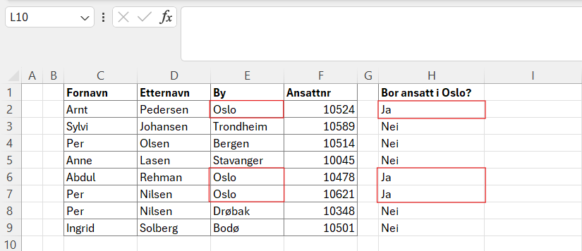 HVIS enkel resultat flere