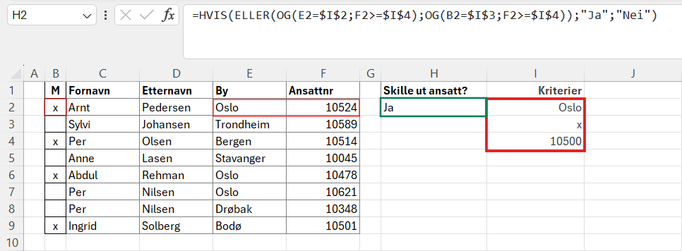 HVIS eksempel 2 resultat enkel