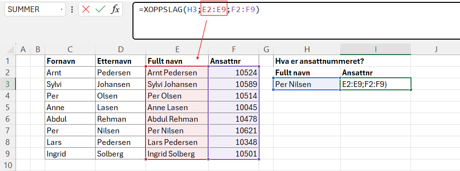 XOPPSLAG bytte søkeverdi