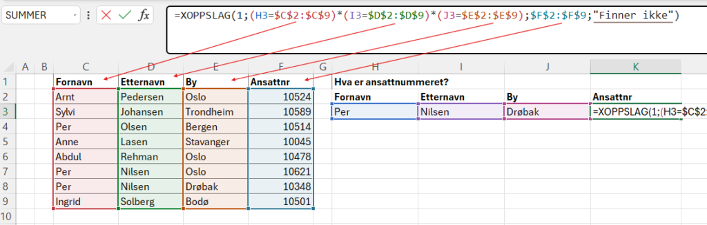 Xoppslag flere kriterier